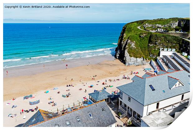 Tolcarne beach newquay Print by Kevin Britland