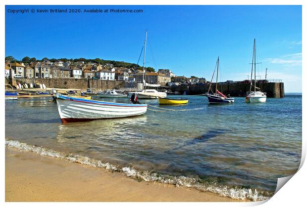 mousehole harbour cornwall Print by Kevin Britland