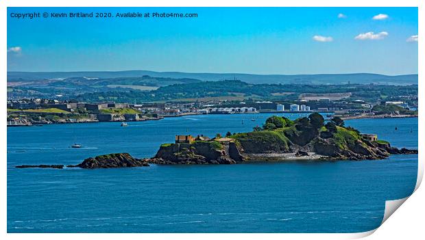 Drakes island plymouth sound Print by Kevin Britland