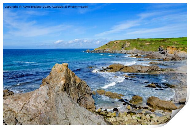 dollar cove gunwalloe Print by Kevin Britland