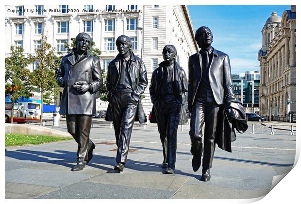 beatles statue liverpool Print by Kevin Britland