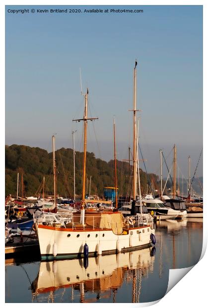 mylor yacht harbour cornwall Print by Kevin Britland