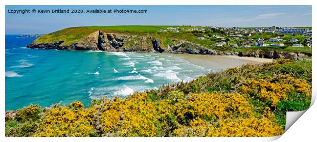 mawgan porth beach cornwall Print by Kevin Britland