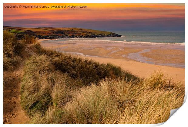 crantock beach cornwall Print by Kevin Britland