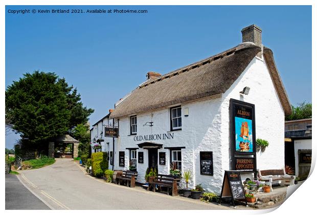 old albion inn crantock Print by Kevin Britland