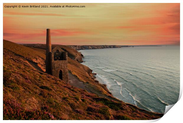 sunset cornwall Print by Kevin Britland