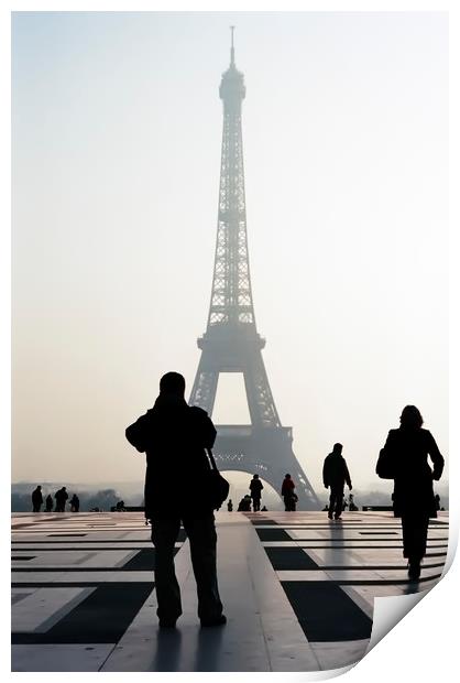 Silhouettes and Eiffel Tower Print by Luc Novovitch