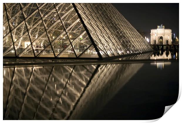 The Louvre Pyramid at Night Print by Luc Novovitch