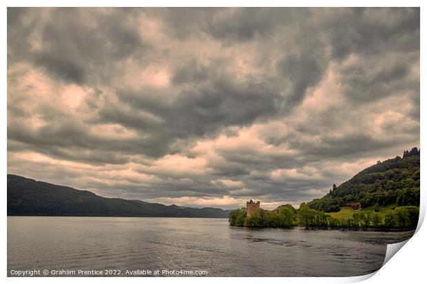 Urquhart Castle on Loch Ness Print by Graham Prentice