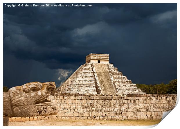 Chichen Itza, Storm Approaching Print by Graham Prentice