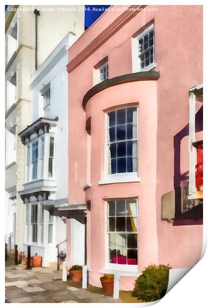 Pink Cottage in Grand Parade, Portsmouth Print by Graham Prentice
