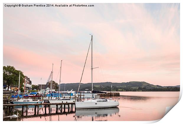 Ambleside Pier at Sunset Print by Graham Prentice