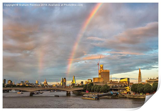  Rainbow Over London Print by Graham Prentice
