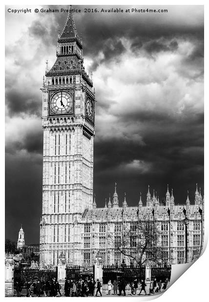 Storm Clouds Gather over the Houses of Parliament Print by Graham Prentice