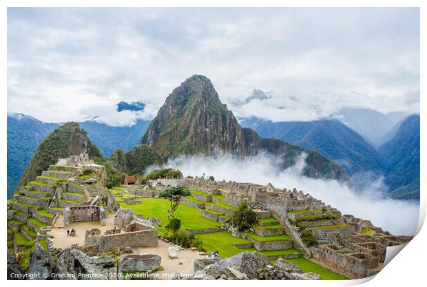 Machu Picchu Ruins Print by Graham Prentice