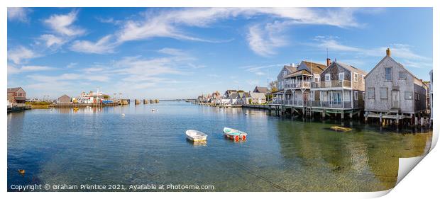 Waterfront Houses in Nantucket Print by Graham Prentice
