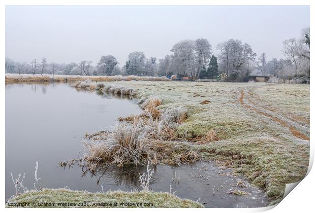 Frosty Riverbank Print by Graham Prentice