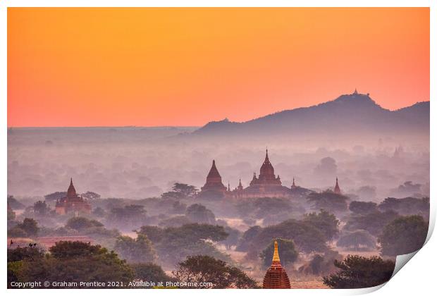 Dawn Over Old Bagan Print by Graham Prentice