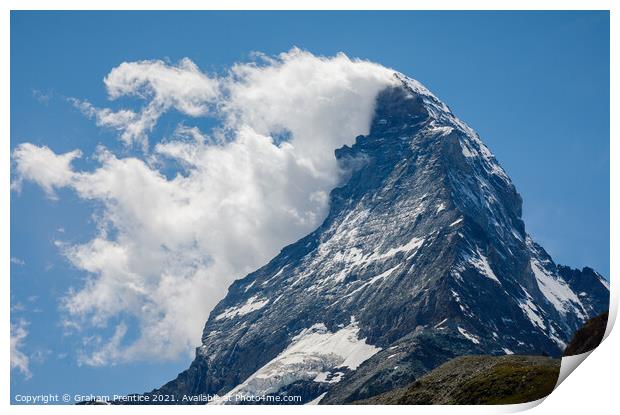 Matterhorn with Clouds Print by Graham Prentice