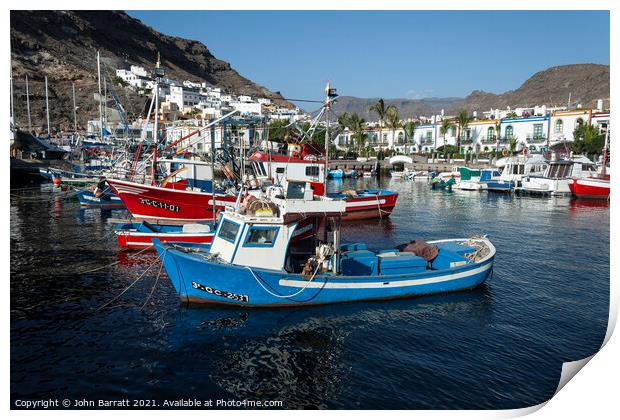 Puerto de Mogan Harbour Print by John Barratt