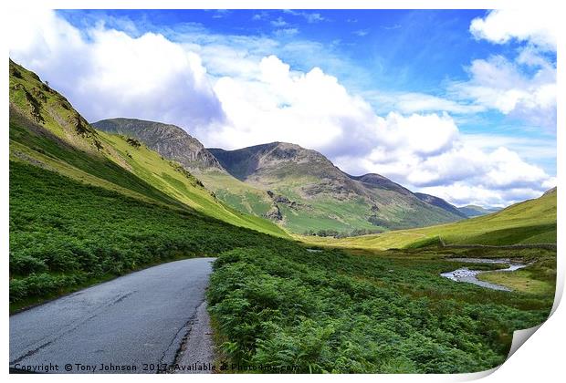 Honister Pass Valley Print by Tony Johnson