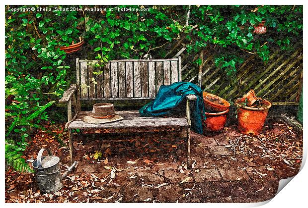 Garden bench Print by Sheila Smart