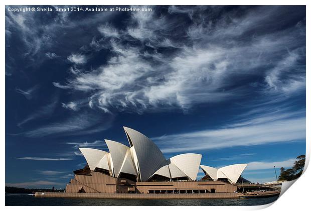 Sydney Opera House with dramatic sky Print by Sheila Smart