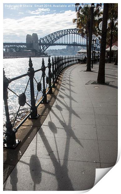  Railings leading to Sydney Harbour Bridge Print by Sheila Smart