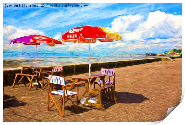  Cafe at Southend on Sea Print by Sheila Smart