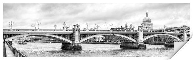Southwark Bridge Panorama Print by LensLight Traveler