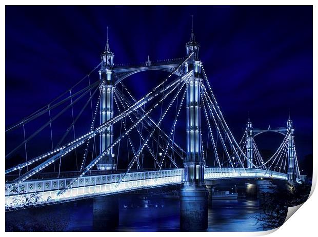  Albert Bridge, London Print by LensLight Traveler