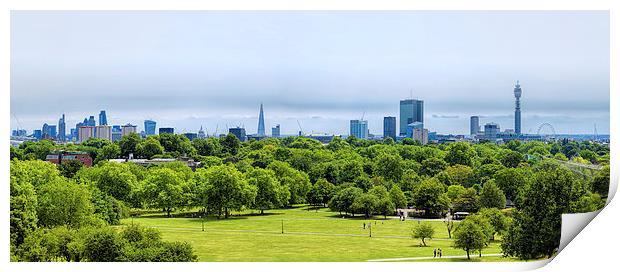  Panorama Of The City Of London from Primrose Hill Print by LensLight Traveler