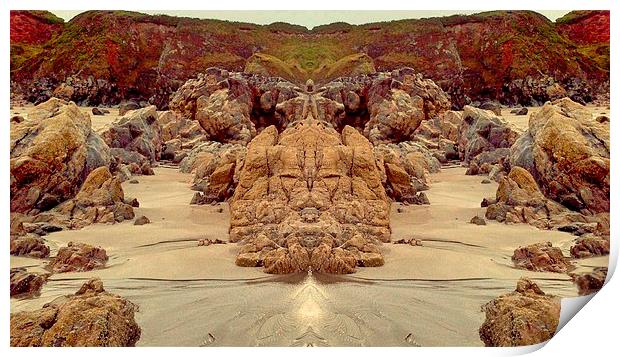 Mirror Effect Of Kynance Cove Print by Lisa PB
