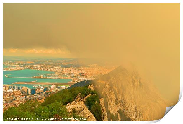 A Cloudy Gibraltar Print by Lisa PB