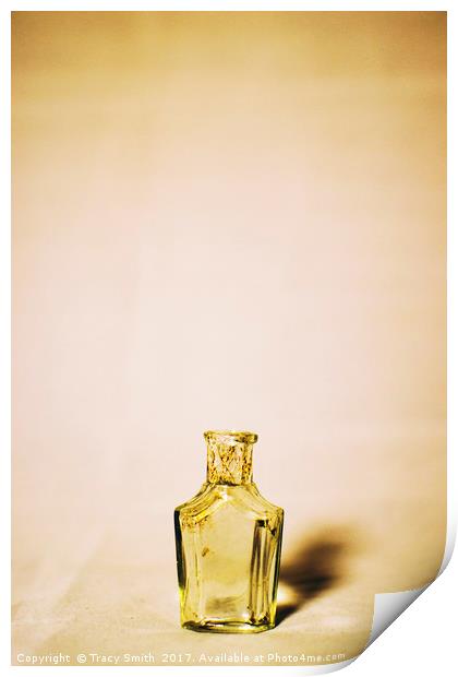 Small glass bottle Print by Tracy Smith