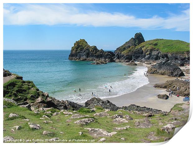 Kynance Cove Print by Diane Griffiths