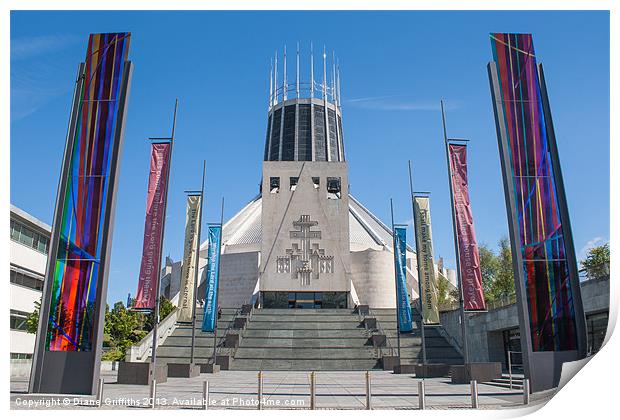 Liverpool Metropolitan Cathedral Print by Diane Griffiths