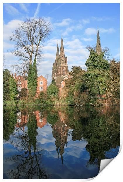 Lichfield Cathedral Print by Diane Griffiths