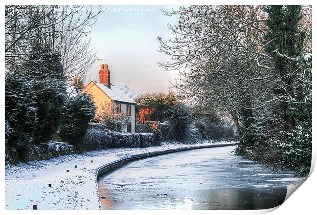 Snowy Penkridge Canal Print by Diane Griffiths