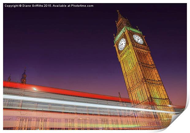  Big Ben at Night Print by Diane Griffiths