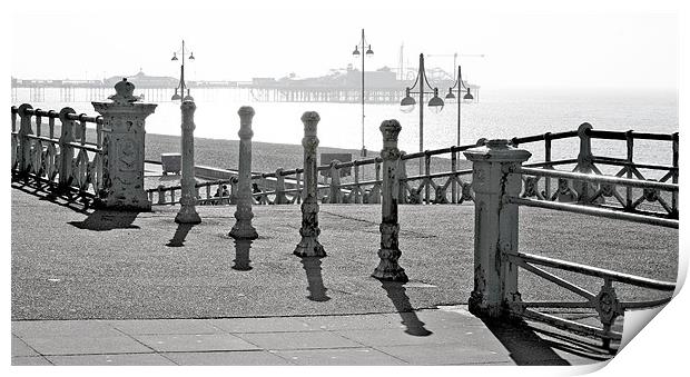 Brighton Promenade and East Pier Print by Diane Griffiths