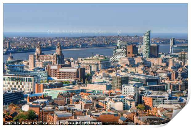View over Liverpool Print by Diane Griffiths
