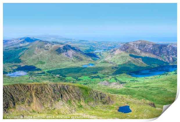 View from Snowdon Print by Diane Griffiths