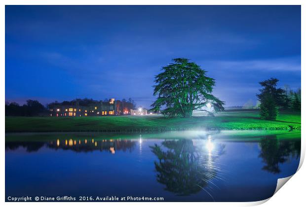Leeds Castle at Night Print by Diane Griffiths