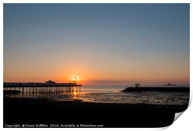 Herne Bay Sunset Print by Diane Griffiths