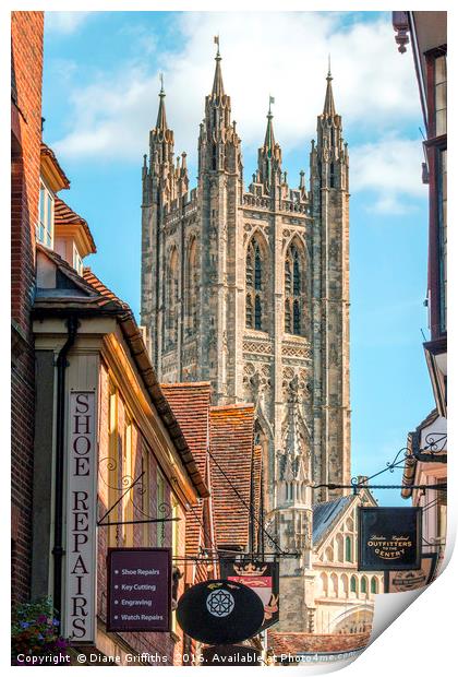 Canterbury Cathedral Print by Diane Griffiths