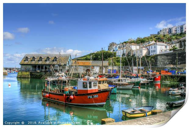 Mevagissey Harbour Print by Diane Griffiths