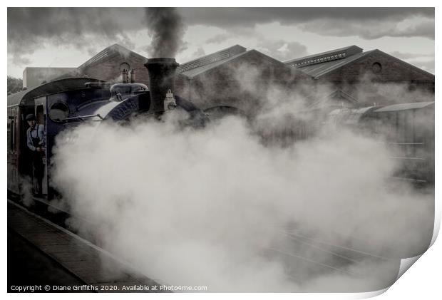Steam Train at Chasewater Print by Diane Griffiths