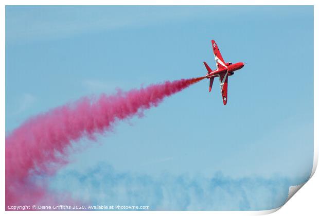 The Red Arrows at Kent County Show Print by Diane Griffiths