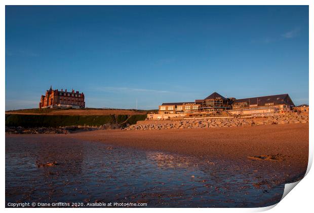Fistral Beach Complex and The Headland Hotel Print by Diane Griffiths